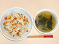 混ぜ炒飯と野菜スープ