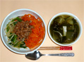 ビビンバ丼と中華スープ